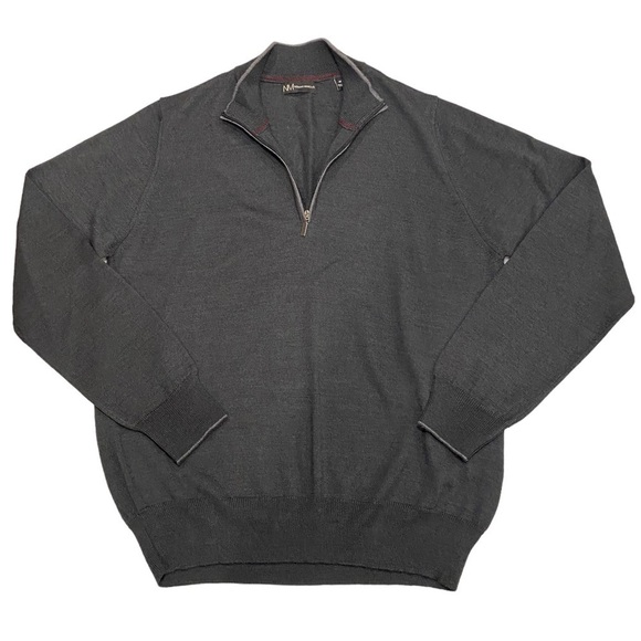 Neiman Marcus Other - Neiman Marcus Men’s Merino Wool Blend Charcoal Gray Sweater, size Medium